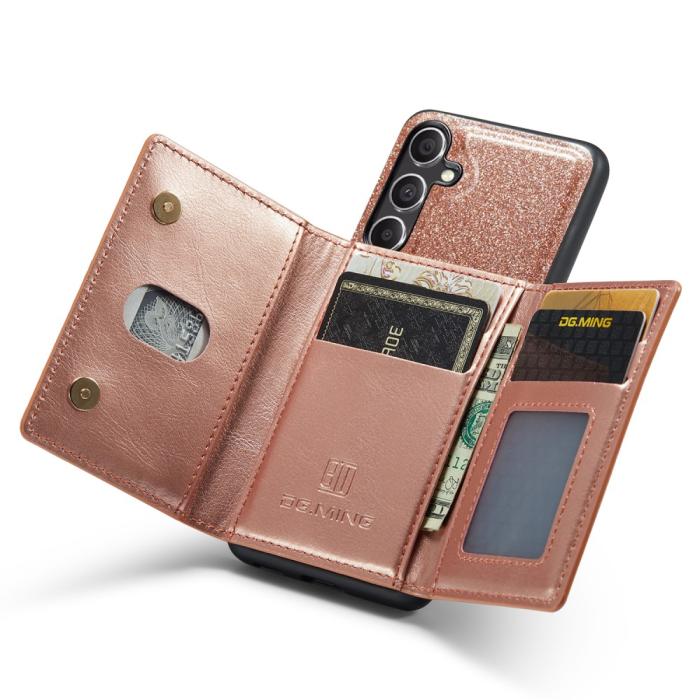 Bild 2, DG.MING DG.MING Galaxy S23 FE Skal Magnetisk Plånbok Glitter Roséguld - Teknikhallen.se