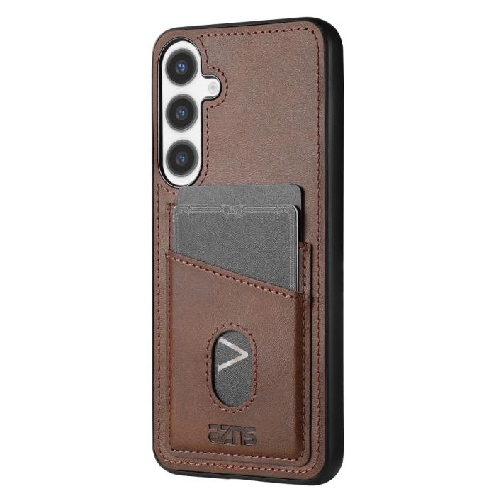 Bild 3, AZNS AZNS Samsung Galaxy S25 Skal Med Kortfack Läder Brun - Teknikhallen.se