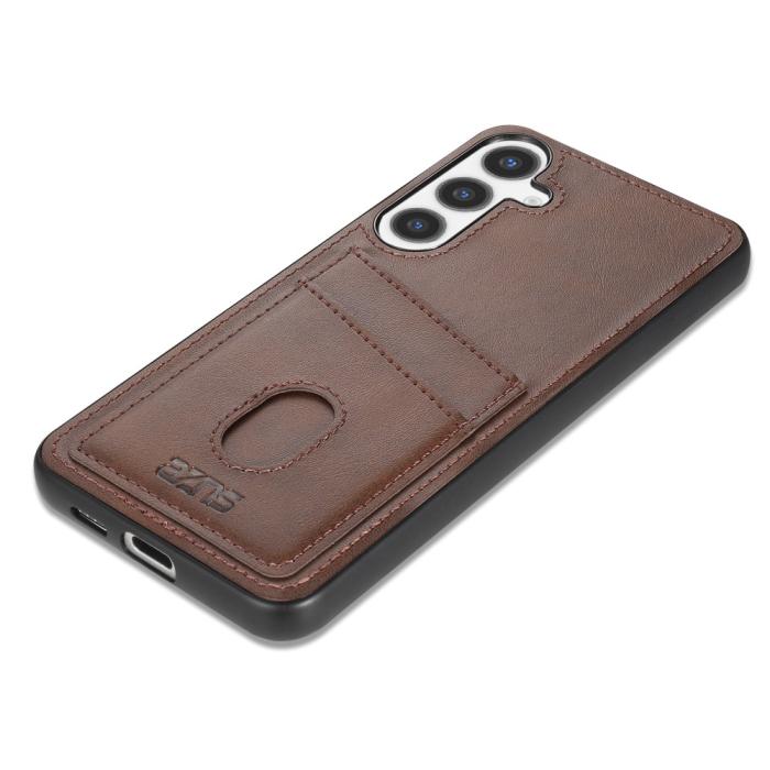 Bild 4, AZNS AZNS Samsung Galaxy S25 Skal Med Kortfack Läder Brun - Teknikhallen.se