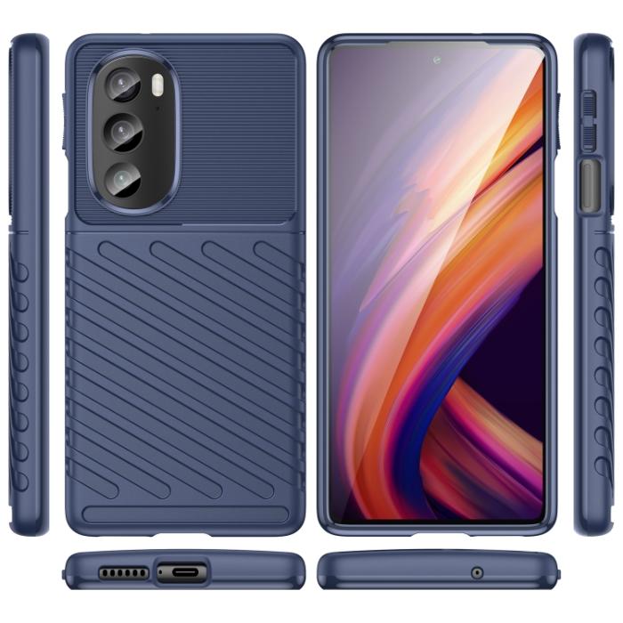 Bild 2,  Motorola Edge 30 Pro Skal Twill Textur Blå - Teknikhallen.se