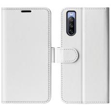  Sony Xperia 10 IV Fodral Crazy Horse L&auml;der Vit - Teknikhallen.se