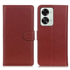  OnePlus Nord 2T 5G Fodral Litchi L&auml;der Brun - Teknikhallen.se