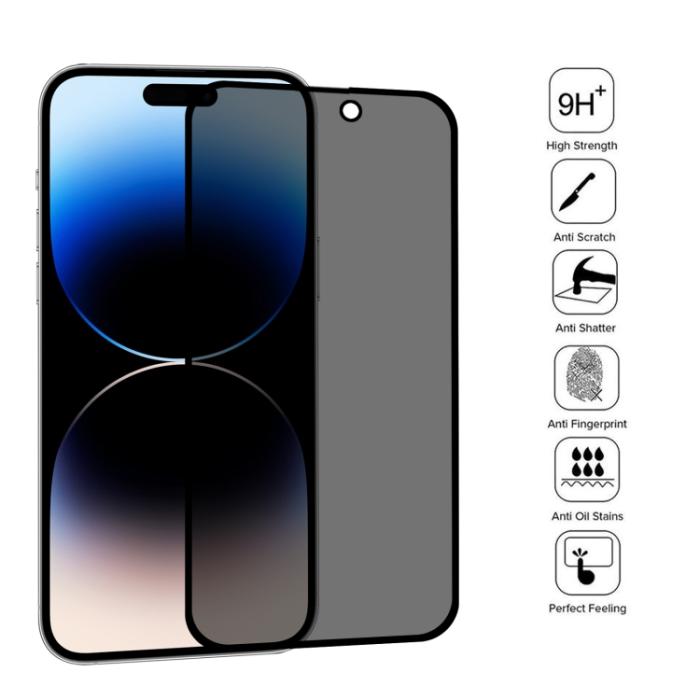 Bild 3,  iPhone 14 Pro Skärmskydd Härdat Glas Privacy - Teknikhallen.se