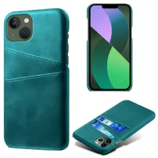  iPhone 15 Plus Skal L&auml;der Med 2 Kortfack Gr&ouml;n - Teknikhallen.se