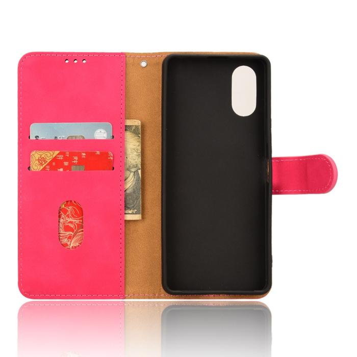 Bild 4,  Sony Xperia 10 VI Fodral Skin Touch Läder Fodral Rosa - Teknikhallen.se