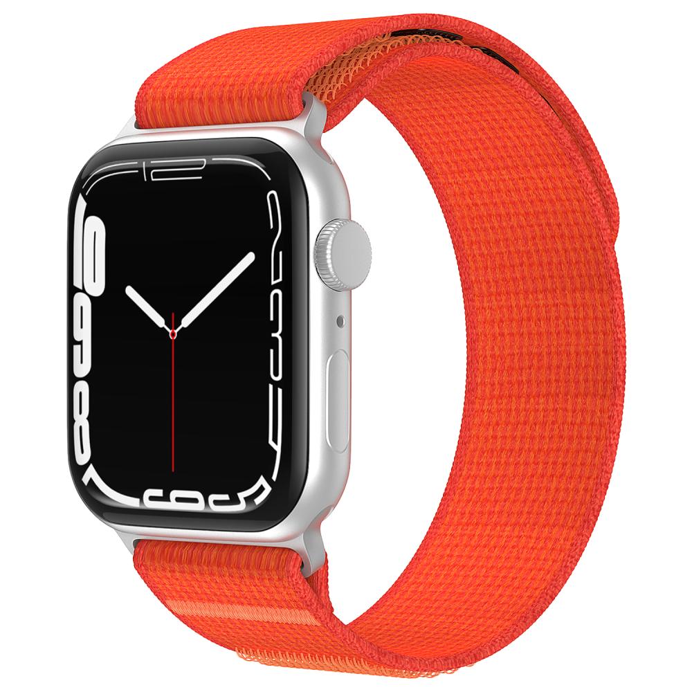 ColorPop Apple Watch 42/44/45/49 mm Armband Nylon Trail Loop Orangeröd - Teknikhallen.se