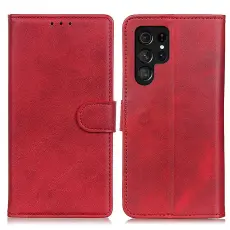  Samsung Galaxy S26 Ultra Fodral L&auml;der R&ouml;d - Teknikhallen.se