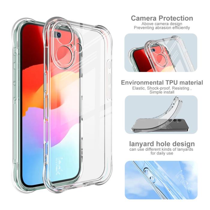 Bild 2, IMAK IMAK iPhone 17 Skal TPU Shockproof Airbag Transparent - Teknikhallen.se