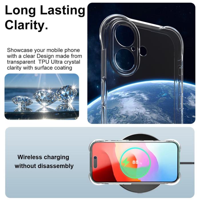 Bild 4, IMAK IMAK iPhone 17 Skal TPU Shockproof Airbag Transparent - Teknikhallen.se