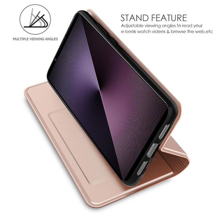 Bild 2,  Sony Xperia 1 VII Fodral Flip Läder Roséguld - Teknikhallen.se