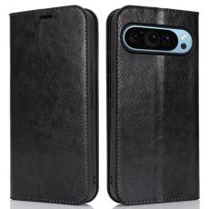  Google Pixel 9 Pro XL Fodral Crazy Horse L&auml;der Svart - Teknikhallen.se
