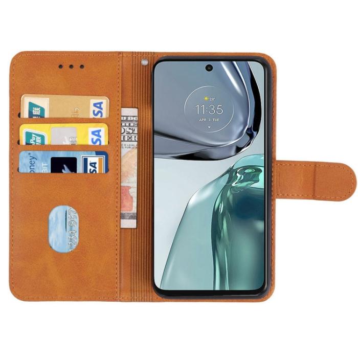 Bild 3,  Motorola Moto G62 5G Fodral Solid Läder Brun - Teknikhallen.se