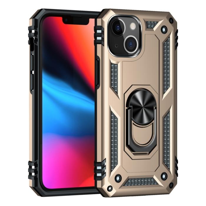 Bild 2,  iPhone 14 Plus Skal Shockproof Ring Guld - Teknikhallen.se