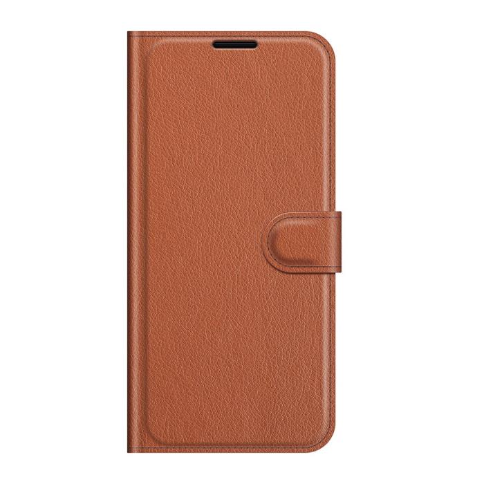 Bild 2,  Samsung Galaxy S22 Ultra Fodral Litchi Läder Brun - Teknikhallen.se
