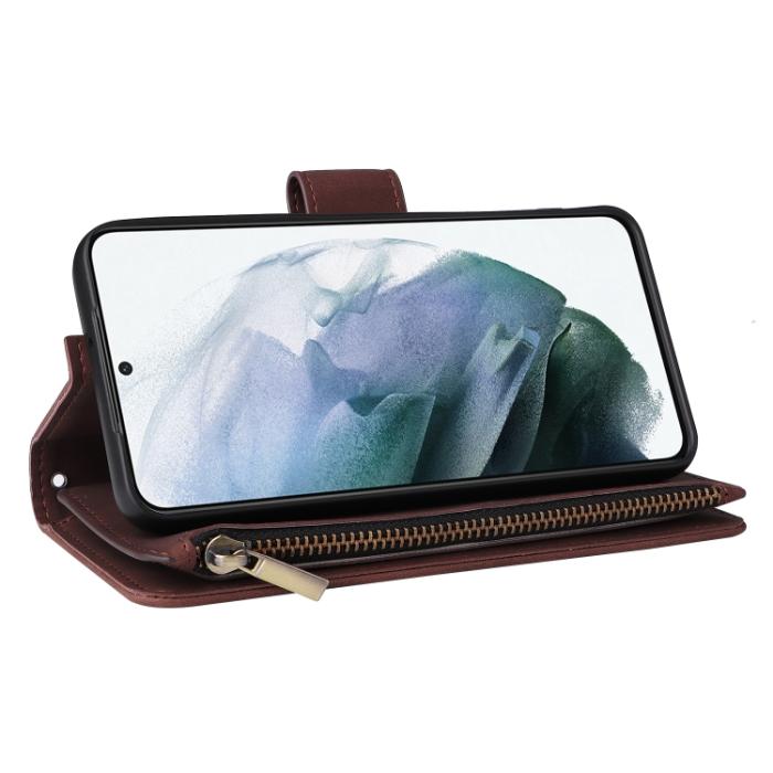 Bild 6,  Samsung Galaxy S22 Fodral Multifunktionell Läder Brun - Teknikhallen.se