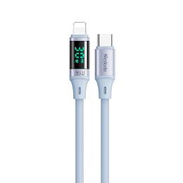 MCDODO Mcdodo 36W 1.2m PD USB-C - Lightning LED Silikon Kabel Blå - Teknikhallen.se