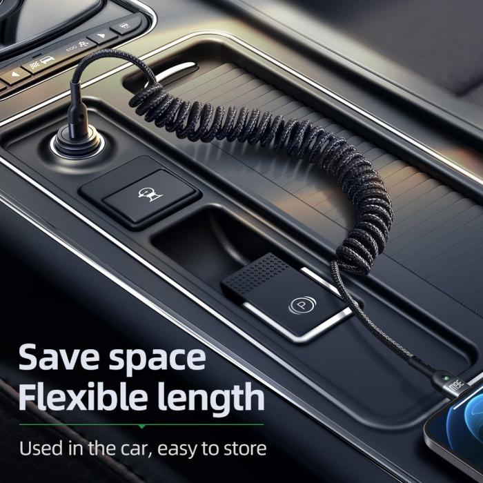 Bild 5, MCDODO Mcdodo 36W PD USB-C - Lightning Flexibel Nylonkabel Svart - Teknikhallen.se