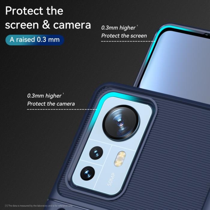 Bild 4,  Xiaomi 12 Pro Skal Twill Textur Blå - Teknikhallen.se