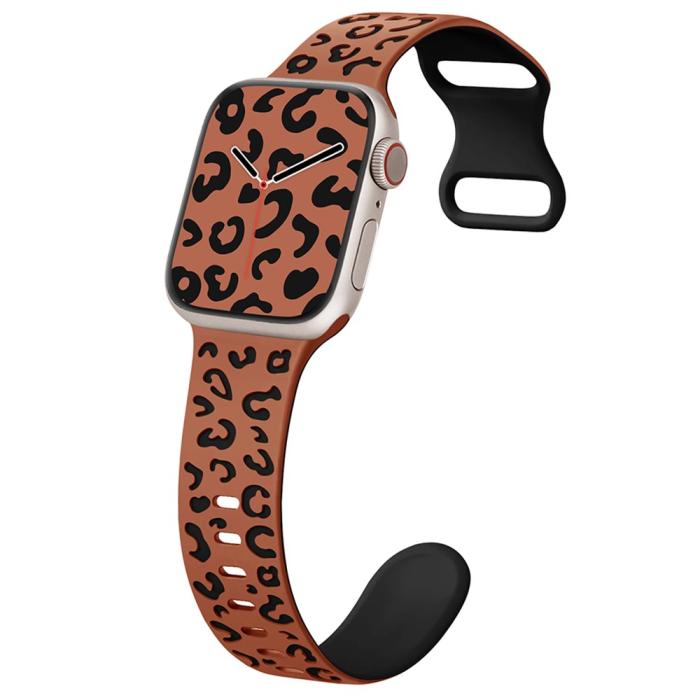 Bild 2,  Apple Watch 38/40/41/42 Klockarmband Leopard Brun/Svart - Teknikhallen.se
