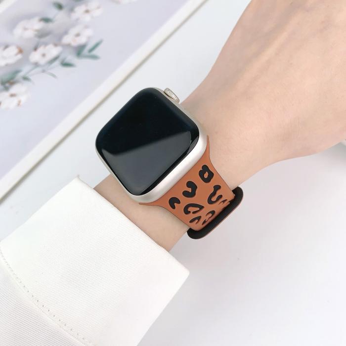 Bild 4,  Apple Watch 38/40/41/42 Klockarmband Leopard Brun/Svart - Teknikhallen.se