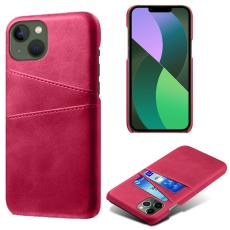  iPhone 15 Plus Skal L&auml;der Med 2 Kortfack Rosa - Teknikhallen.se