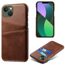  iPhone 15 Plus Skal L&auml;der Med 2 Kortfack Brun - Teknikhallen.se