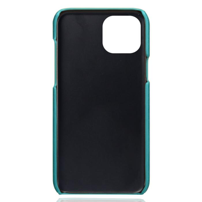 Bild 4,  iPhone 15 Plus Skal Läder Med 2 Kortfack Grön - Teknikhallen.se