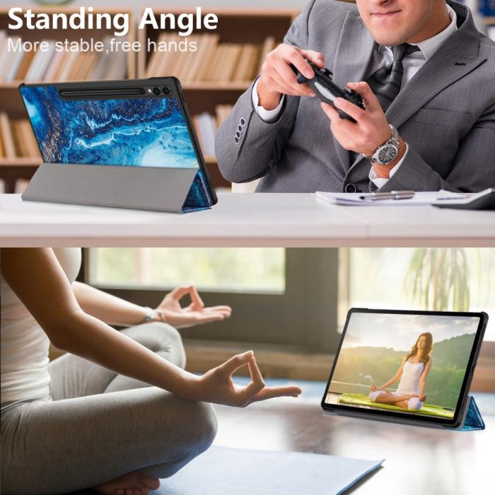 Bild 4,  Samsung Galaxy Tab S9 Plus Fodral Läder Waves - Teknikhallen.se