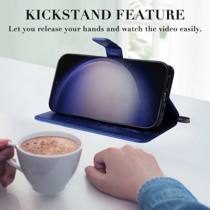 Bild 6,  Samsung Galaxy S24 Fodral Fjäril Tryck Blå - Teknikhallen.se
