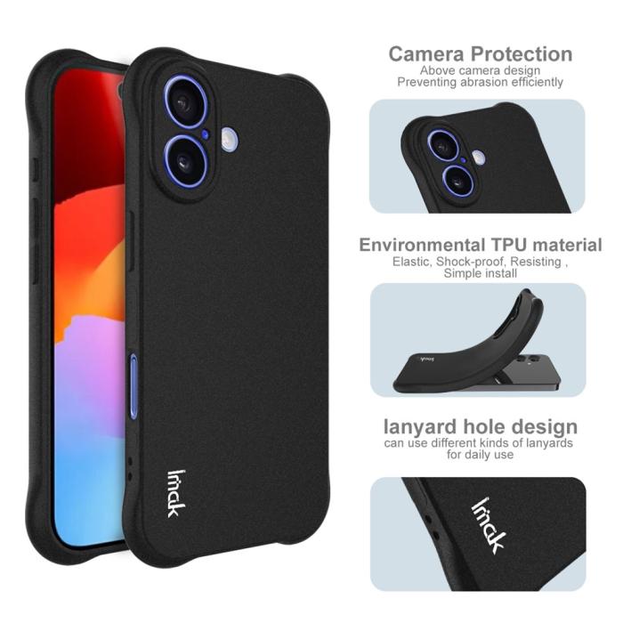 Bild 2, IMAK IMAK iPhone 17 Skal TPU Shockproof Airbag Svart - Teknikhallen.se