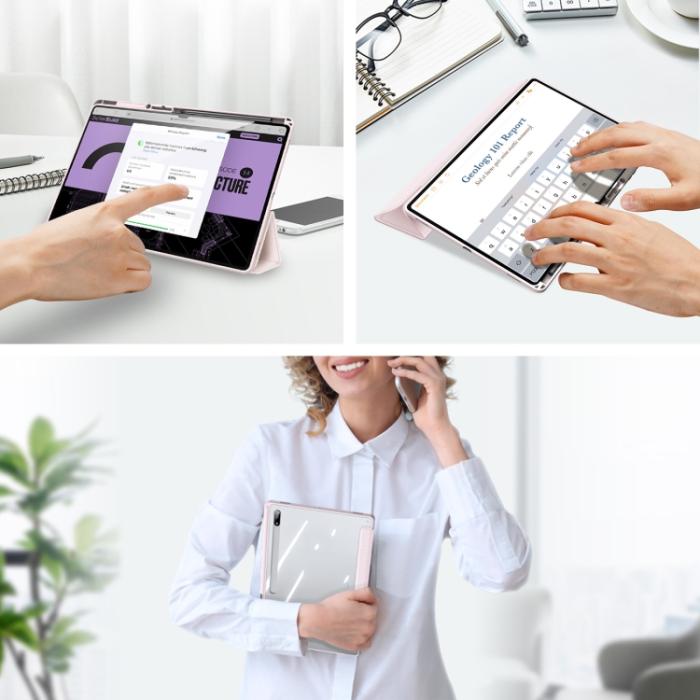 Bild 4, DUX DUCIS DUX DUCIS Galaxy Tab S8 Ultra Fodral TOBY Tri-Fold Rosa - Teknikhallen.se