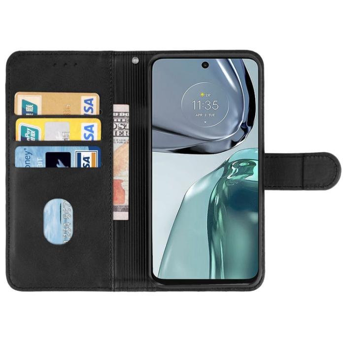 Bild 3,  Motorola Moto G62 5G Fodral Solid Läder Svart - Teknikhallen.se