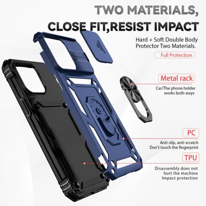 Bild 3,  iPhone 15 Pro Skal CamShield Armor Ring Blå - Teknikhallen.se
