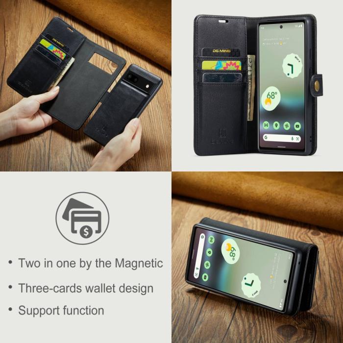 Bild 6, DG.MING DG.MING Google Pixel 6A 2in1 Magnet Fodral / Skal Svart - Teknikhallen.se