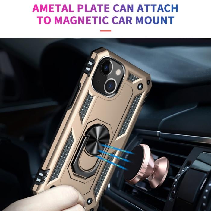Bild 6,  iPhone 14 Plus Skal Shockproof Ring Guld - Teknikhallen.se