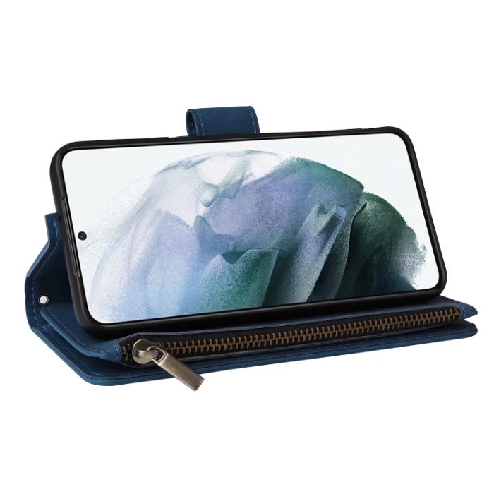 Bild 6,  Samsung Galaxy S22 Fodral Multifunktionell Läder Blå - Teknikhallen.se