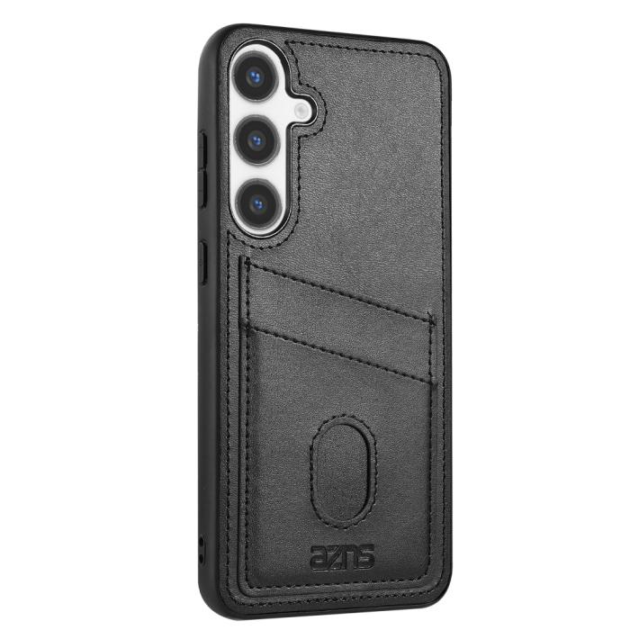 Bild 2, AZNS AZNS Samsung Galaxy S25 Skal Med Kortfack Läder Svart - Teknikhallen.se