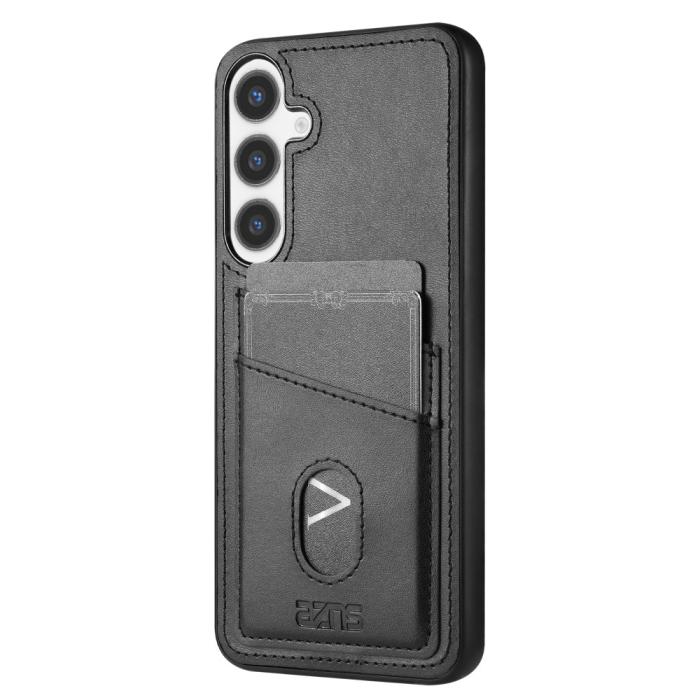Bild 3, AZNS AZNS Samsung Galaxy S25 Skal Med Kortfack Läder Svart - Teknikhallen.se