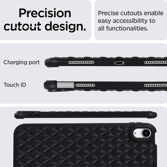 Bild 6,  iPad Air 2026-2020 Skal Diamond Textur TPU Svart - Teknikhallen.se