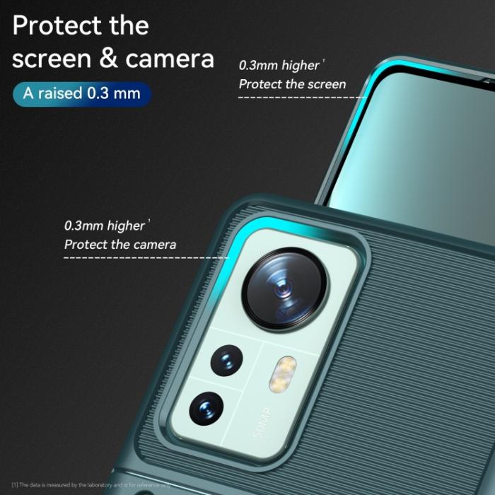 Bild 4,  Xiaomi 12 Pro Skal Twill Textur Grön - Teknikhallen.se