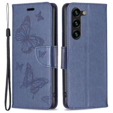  Samsung Galaxy S23 Plus Fodral Fj&auml;rilar M&ouml;rk Bl&aring; - Teknikhallen.se