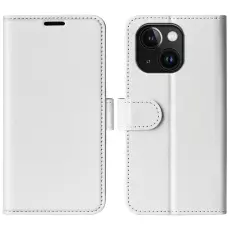  iPhone 15 Plus Fodral Crazy Horse L&auml;der Vit - Teknikhallen.se