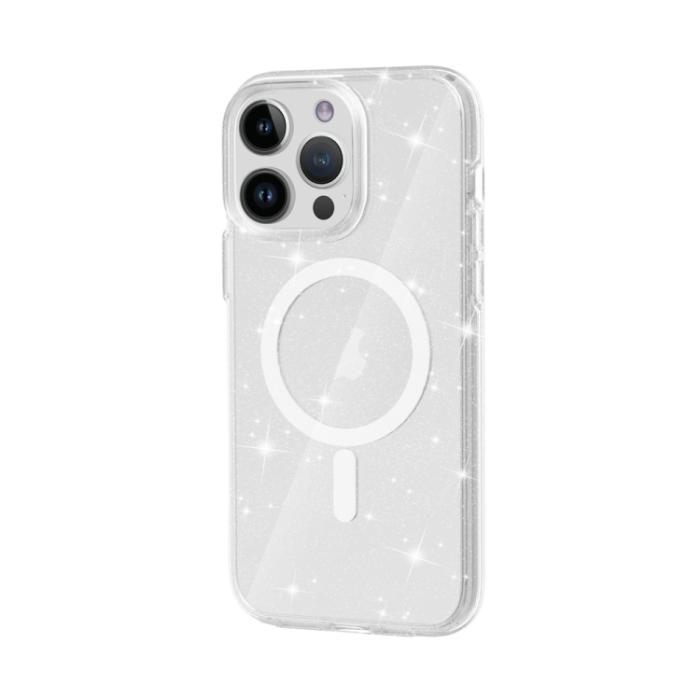 Bild 4,  iPhone 15 Pro Max Skal MagSafe Glitter Transparent - Teknikhallen.se