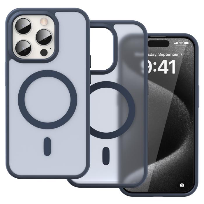 Bild 2, ColorPop ColorPop iPhone 15 Pro Skal CH MagSafe Matt Mörk Blå - Teknikhallen.se