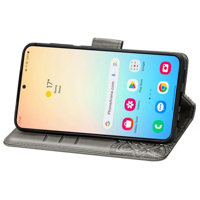 Bild 4,  Samsung Galaxy S25 Plus Fodral Med Fjäril Tryck Grå - Teknikhallen.se