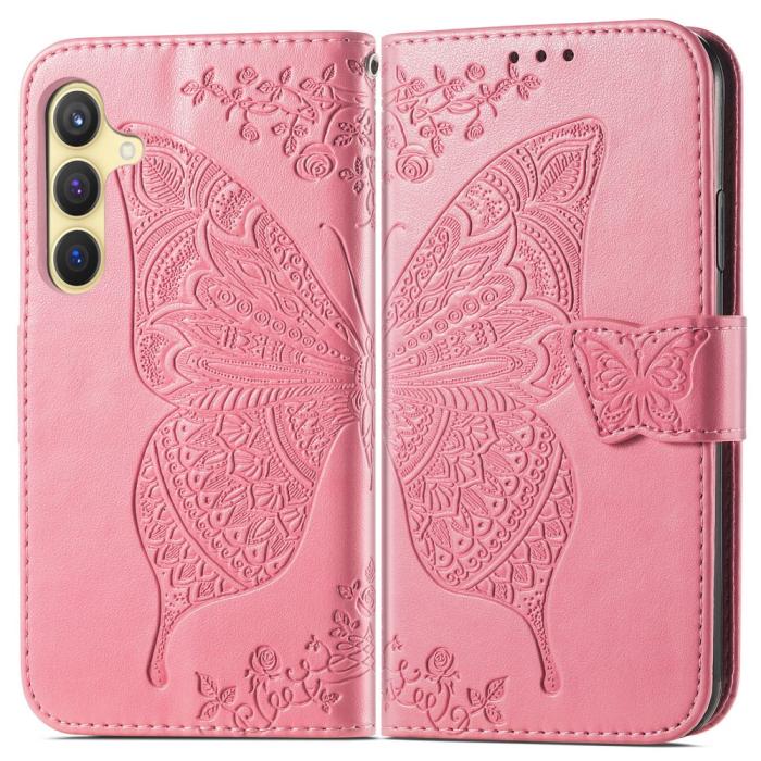 Bild 2,  Samsung Galaxy S25 Plus Fodral Med Fjäril Tryck Rosa - Teknikhallen.se