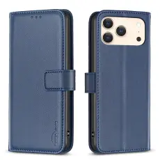 BINFEN BINFEN iPhone 17 Pro Fodral L&auml;der Bl&aring; - Teknikhallen.se