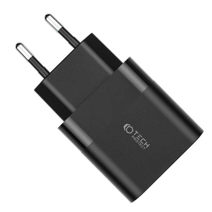 Bild 3, Tech-Protect Tech-Protect 30W PD/QC USB-C / USB-A Väggladdare Svart - Teknikhallen.se