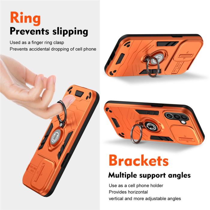 Bild 2,  Samsung Galaxy A27 5G Skal Camshield Kickstand Orange - Teknikhallen.se