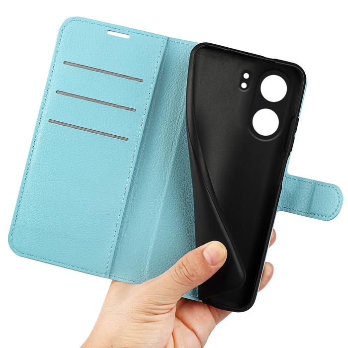 Bild 4,  Xiaomi Redmi 13C 4G Fodral Litchi Läder Ljus Blå - Teknikhallen.se